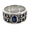 Bikerringshop Sterling Silver Sapphire Mens Rings -Outlet Rings Store sapphire mens rings