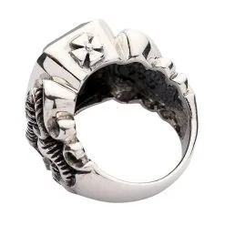 Bikerringshop Black Stone Scottish Rampant Lion Mens Ring -Outlet Rings Store scottish rampant ring 4