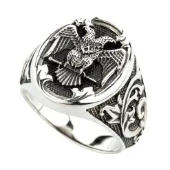 Bikerringshop Silver Scottish Rite Double-headed Eagle Masonic Ring 12 Bikerringshop Silver Scottish Rite Double-headed Eagle Masonic Ring -Outlet Rings Store scottish rite double headed eagle masonic ring 3