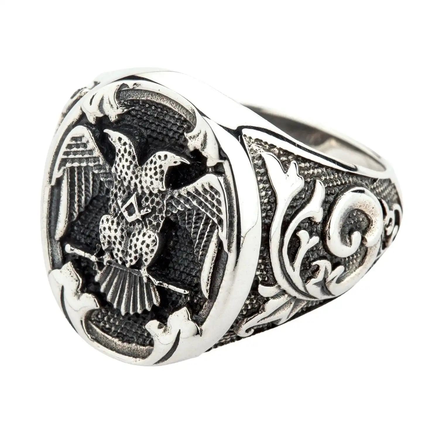 Bikerringshop Silver Scottish Rite Double-headed Eagle Masonic Ring 7 Bikerringshop Silver Scottish Rite Double-headed Eagle Masonic Ring - Image 5
