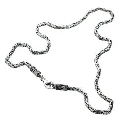 Bikerringshop 3mm Sterling Silver Byzantine Chain Necklace 9 Bikerringshop 3mm Sterling Silver Byzantine Chain Necklace -Outlet Rings Store silver 3mm byzantine chain necklace 2