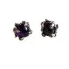 Bikerringshop Silver Amethyst Claw Earrings -Outlet Rings Store silver amethyst earrings