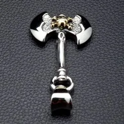 Bikerringshop Sterling Silver Skull Axe Pendant Necklaces -Outlet Rings Store silver axe pendant necklace 5