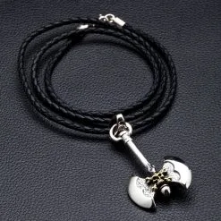 Bikerringshop Sterling Silver Skull Axe Pendant Necklaces -Outlet Rings Store silver axe pendant necklace 6