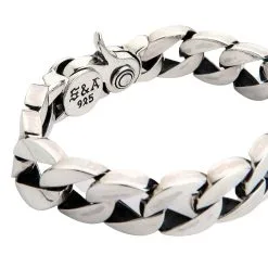 Bikerringshop Sterling Silver Men's Curb Bracelet -Outlet Rings Store silver curb bracelet 3