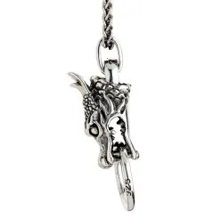 Bikerringshop Silver Dragon Head Pendant -Outlet Rings Store silver dragon head necklace 3