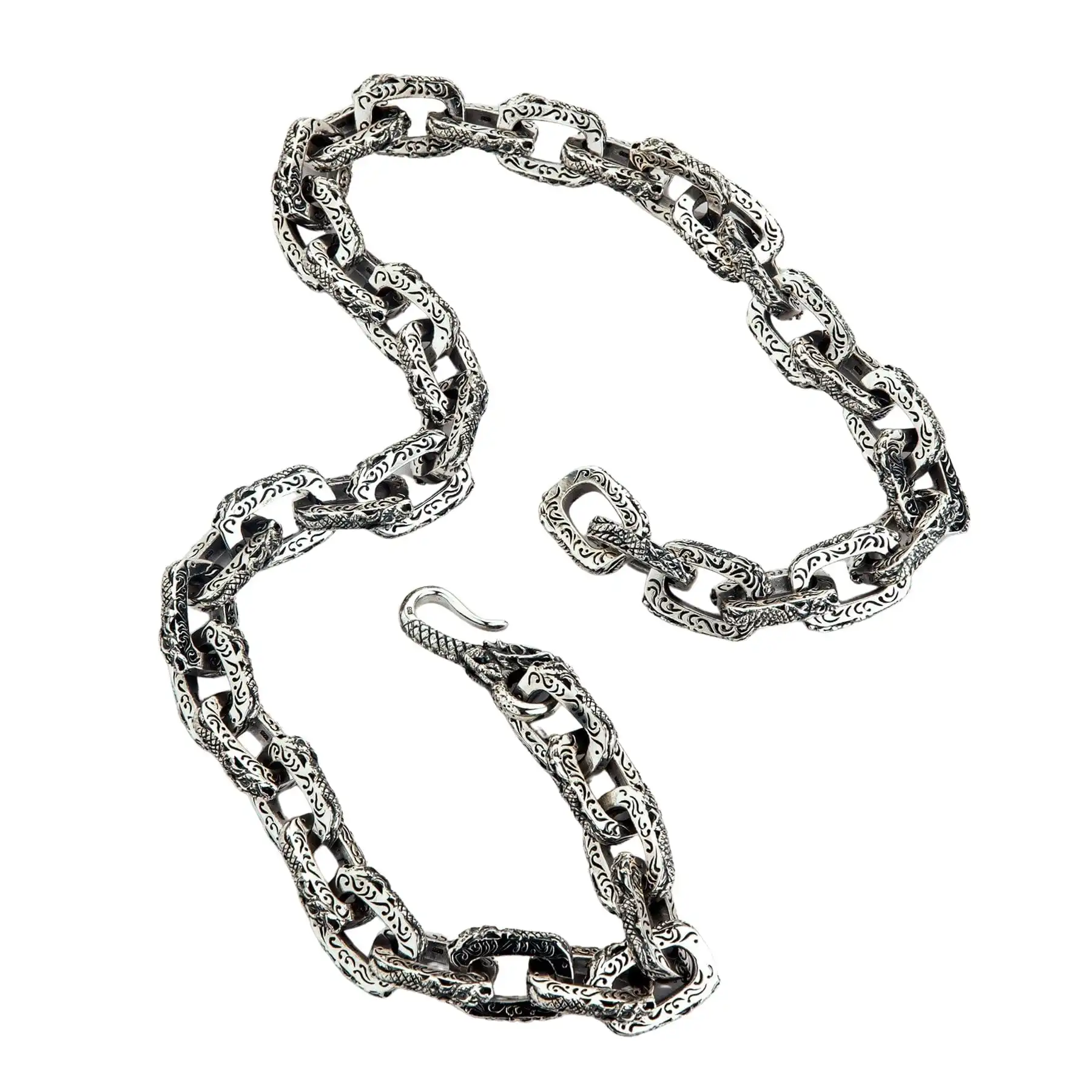 Bikerringshop Sterling Silver Dragon Mens Necklace 11 Bikerringshop Sterling Silver Dragon Mens Necklace - Image 9