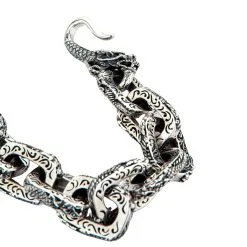 Bikerringshop Sterling Silver Dragon Mens Necklace 26 Bikerringshop Sterling Silver Dragon Mens Necklace -Outlet Rings Store silver dragon necklace 3
