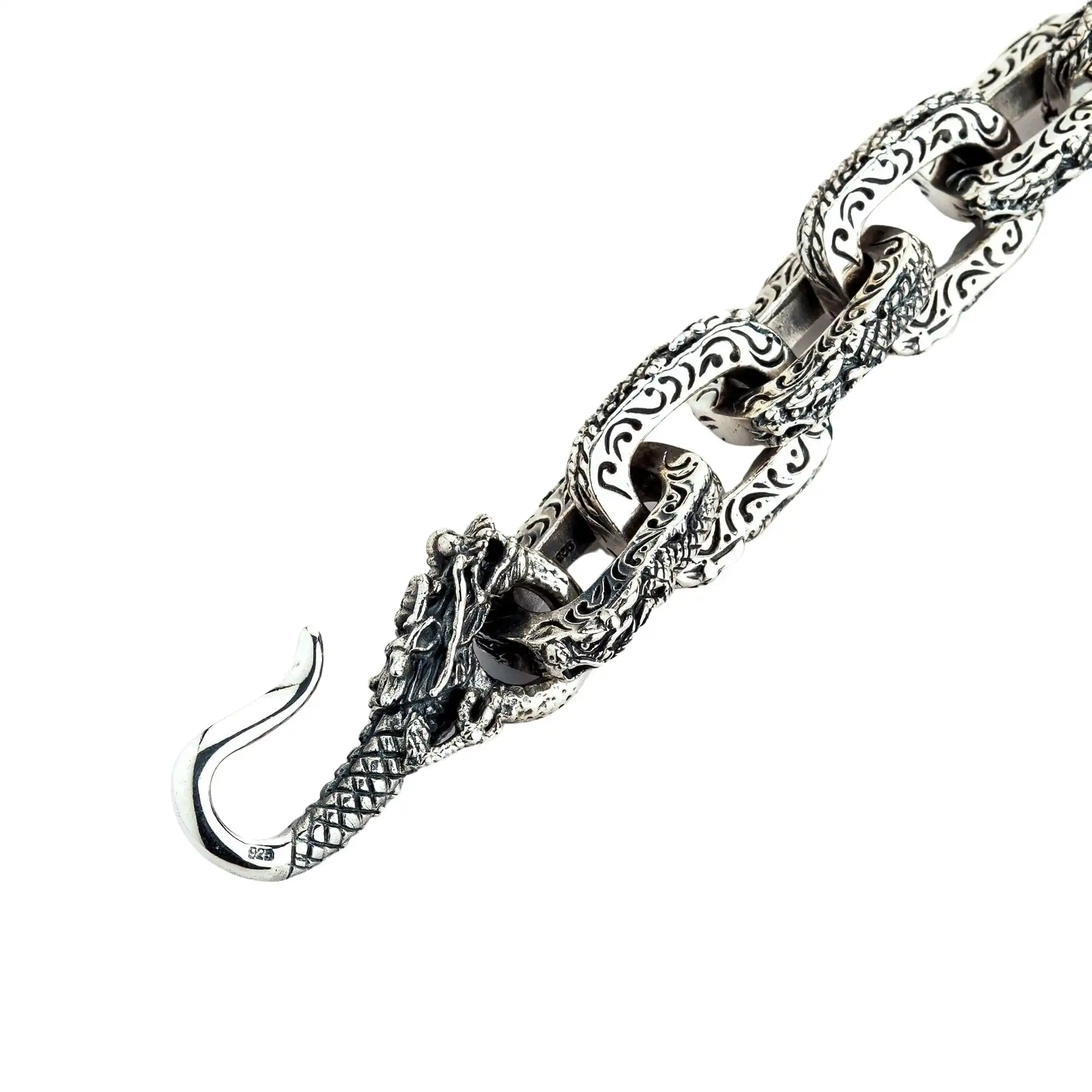 Bikerringshop Sterling Silver Dragon Mens Necklace 12 Bikerringshop Sterling Silver Dragon Mens Necklace - Image 10