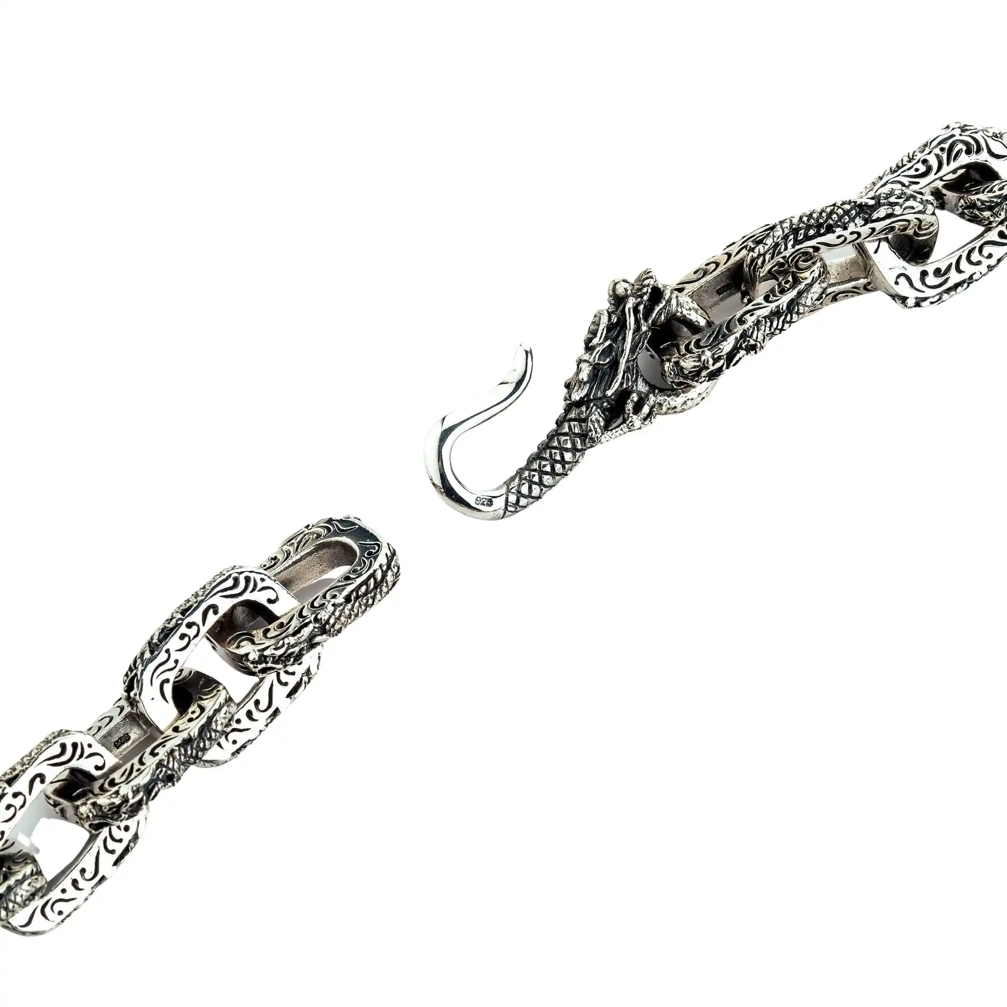 Bikerringshop Sterling Silver Dragon Mens Necklace 10 Bikerringshop Sterling Silver Dragon Mens Necklace - Image 8