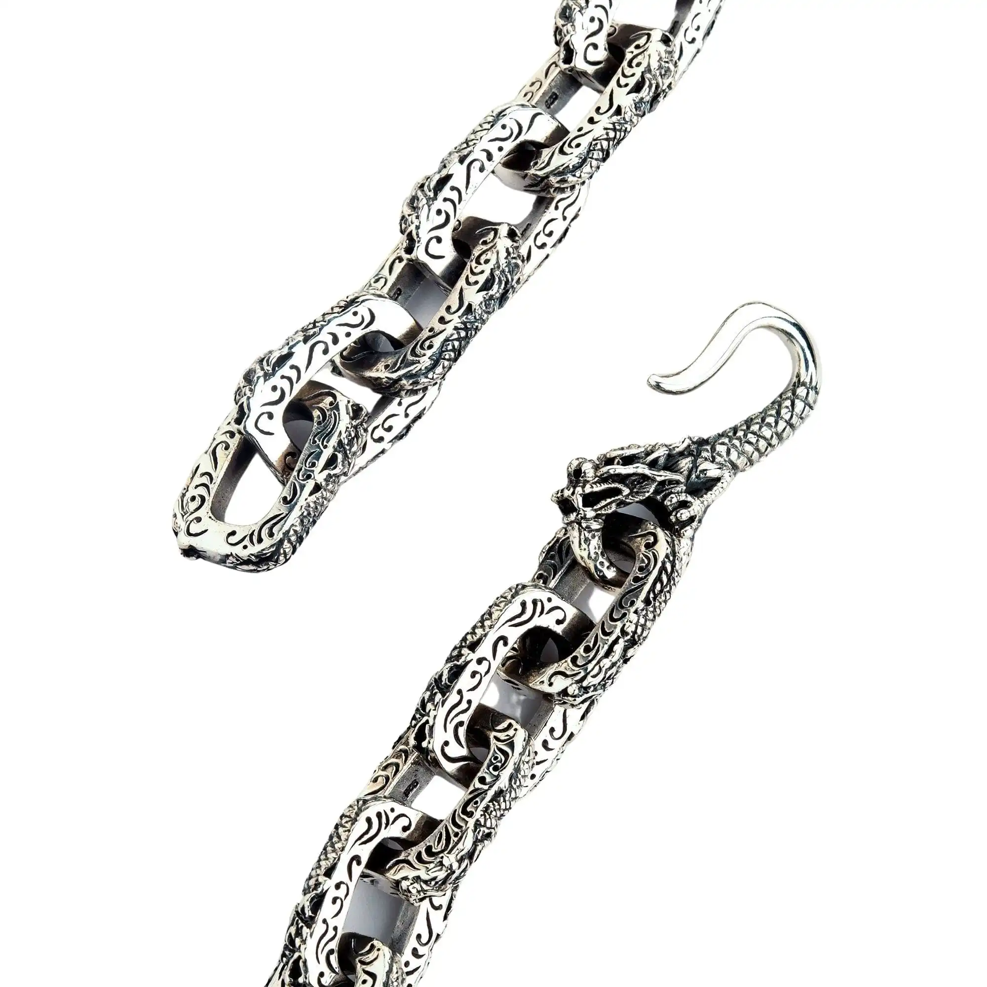 Bikerringshop Sterling Silver Dragon Mens Necklace 7 Bikerringshop Sterling Silver Dragon Mens Necklace - Image 5