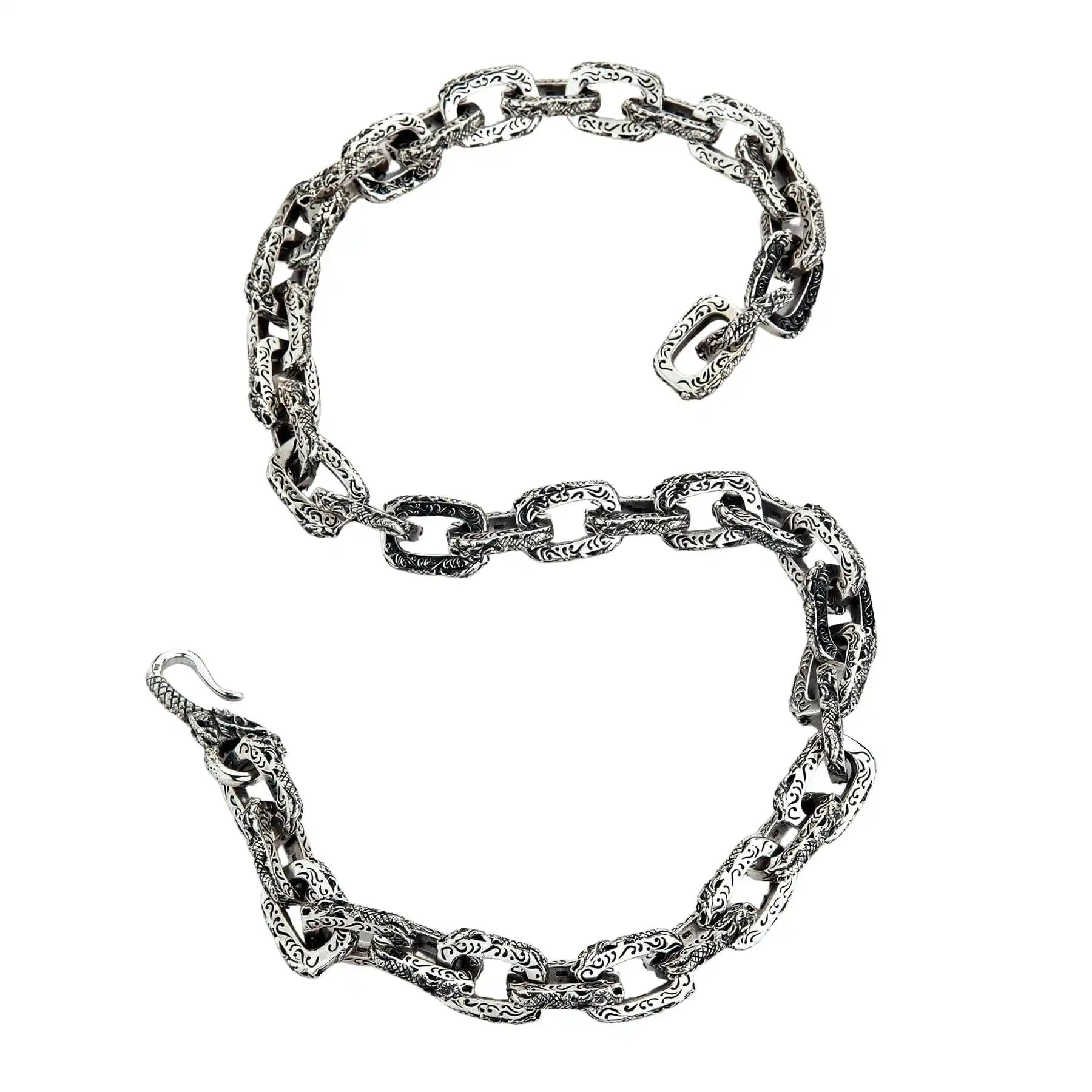 Bikerringshop Sterling Silver Dragon Mens Necklace 5 Bikerringshop Sterling Silver Dragon Mens Necklace - Image 3