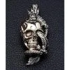 Bikerringshop Silver Dragon Skull Pendant -Outlet Rings Store silver dragon skull pendant