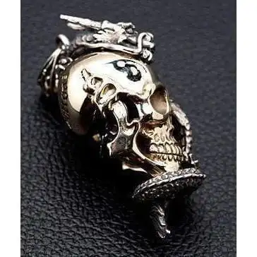 Bikerringshop Silver Dragon Skull Pendant 6 Bikerringshop Silver Dragon Skull Pendant - Image 4