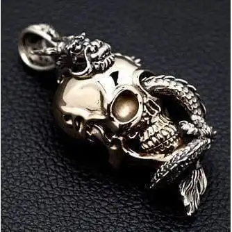 Bikerringshop Silver Dragon Skull Pendant 8 Bikerringshop Silver Dragon Skull Pendant - Image 6