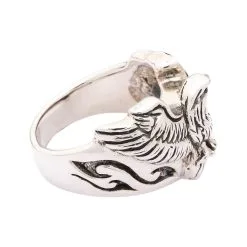 Bikerringshop Sterling Silver Men's Harley Eagle Biker Ring -Outlet Rings Store silver eagle ring 5