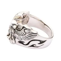 Bikerringshop Sterling Silver Men's Harley Eagle Biker Ring -Outlet Rings Store silver eagle ring 6