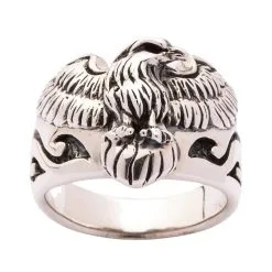 Bikerringshop Sterling Silver Men's Harley Eagle Biker Ring -Outlet Rings Store silver eagle ring 8
