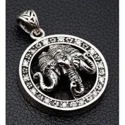 Bikerringshop 925 Sterling Silver Ganesh Pendant