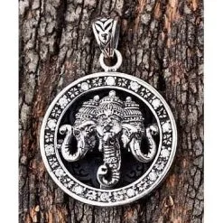 Bikerringshop 925 Sterling Silver Ganesh Pendant -Outlet Rings Store silver ganesh pendant