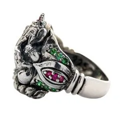 Bikerringshop Sterling Silver Amulet Hindu God Ganesha Ring 11 Bikerringshop Sterling Silver Amulet Hindu God Ganesha Ring -Outlet Rings Store silver ganesha ring 3