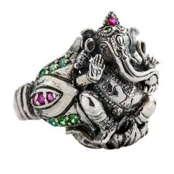 Bikerringshop Sterling Silver Amulet Hindu God Ganesha Ring 12 Bikerringshop Sterling Silver Amulet Hindu God Ganesha Ring -Outlet Rings Store silver ganesha ring 4