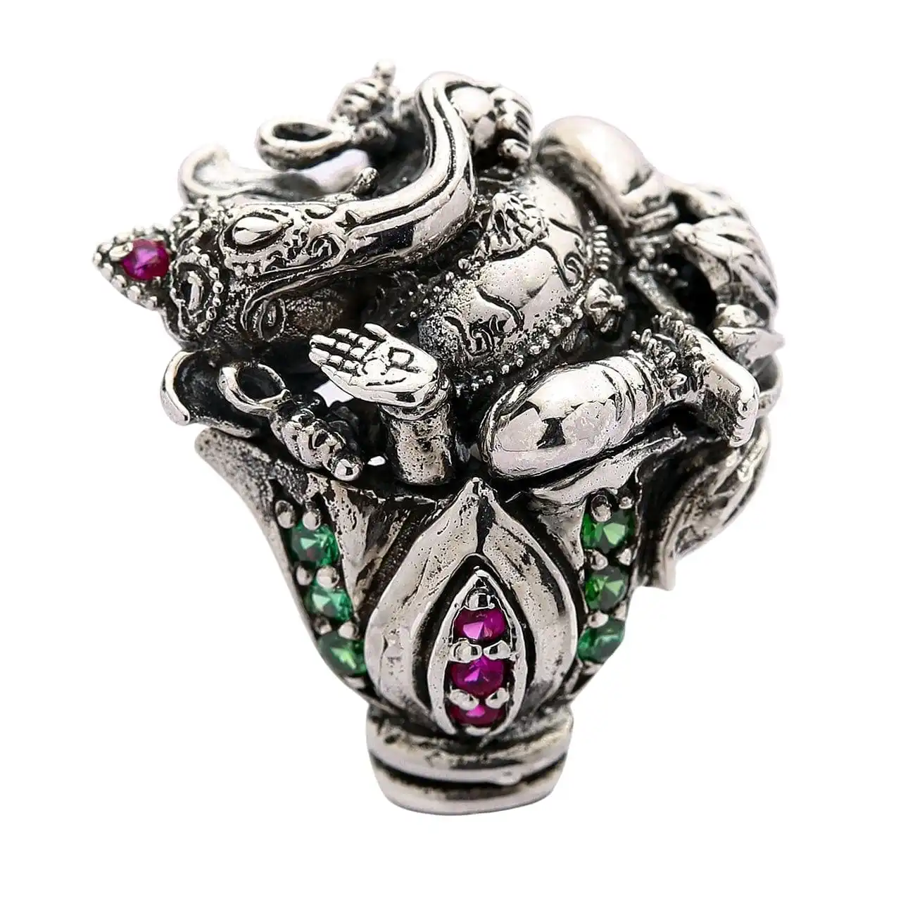Bikerringshop Sterling Silver Amulet Hindu God Ganesha Ring 9 Bikerringshop Sterling Silver Amulet Hindu God Ganesha Ring - Image 7