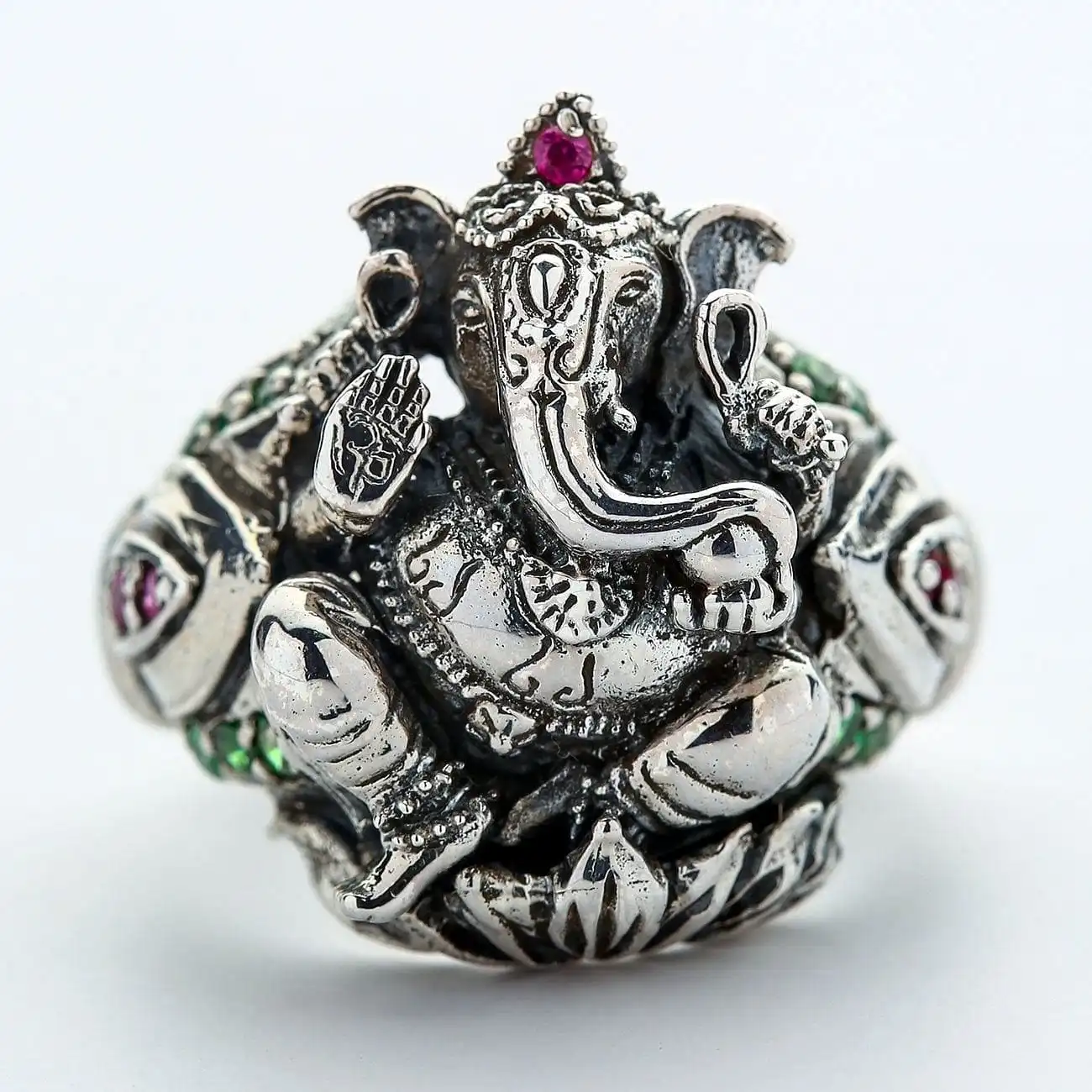 Bikerringshop Sterling Silver Amulet Hindu God Ganesha Ring 4 Bikerringshop Sterling Silver Amulet Hindu God Ganesha Ring - Image 2