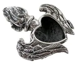 Bikerringshop Silver Big Gothic Heart Wings Pendant -Outlet Rings Store silver heart wings pendant 3