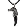 Bikerringshop Silver Horse Black Onyx Fang Pendant Necklace 2 Bikerringshop Silver Horse Black Onyx Fang Pendant Necklace -Outlet Rings Store silver horse black onyx fang pendant necklace