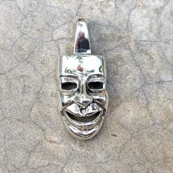Bikerringshop Silver Joker Clown Mask Pendant