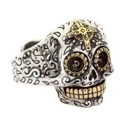 Bikerringshop Silver Mexican Skull Womens Ring