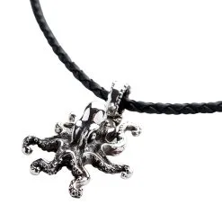Bikerringshop Silver Octopus Gothic Pendant Necklace