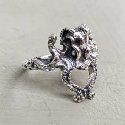 Bikerringshop Silver Octopus Womens Ring -Outlet Rings Store silver octopus womens ring 2