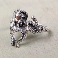 Bikerringshop Silver Octopus Womens Ring -Outlet Rings Store silver octopus womens ring 3