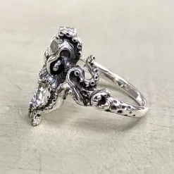 Bikerringshop Silver Octopus Womens Ring -Outlet Rings Store silver octopus womens ring 5