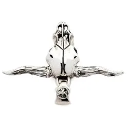 Bikerringshop Sterling Silver Buffalo Skull Bull Pendant -Outlet Rings Store silver skull bull pendant 3