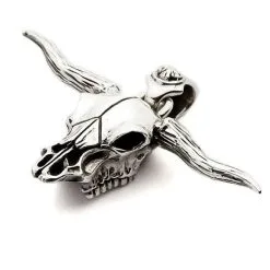 Bikerringshop Sterling Silver Buffalo Skull Bull Pendant -Outlet Rings Store silver skull bull pendant 8