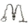 Bikerringshop Heavy Sterling Silver Skull Chain Necklace -Outlet Rings Store silver skull necklace