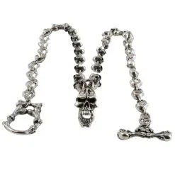 Bikerringshop Heavy Sterling Silver Skull Chain Necklace