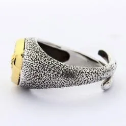 Bikerringshop Sterling Silver Brass Skull And Rose Ring -Outlet Rings Store silver skull rose ring 3