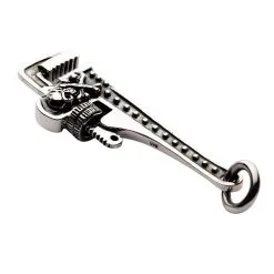 Bikerringshop 925 Sterling Silver Skull Wrench Pendant -Outlet Rings Store silver skull wrench pendant 3