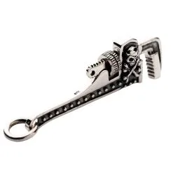 Bikerringshop 925 Sterling Silver Skull Wrench Pendant -Outlet Rings Store silver skull wrench pendant 6