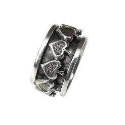 Bikerringshop Sterling 925 Silver Spade Spinner Ring -Outlet Rings Store silver spade spinner ring 2