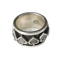 Bikerringshop Sterling 925 Silver Spade Spinner Ring -Outlet Rings Store silver spade spinner ring 3