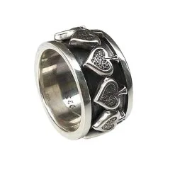 Bikerringshop Sterling 925 Silver Spade Spinner Ring -Outlet Rings Store silver spade spinner ring 4