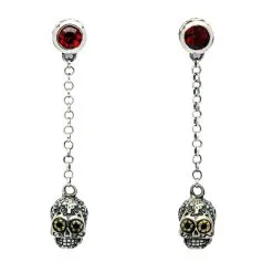 Bikerringshop Sterling Silver Sugar Skull Dangle Earrings 10 Bikerringshop Sterling Silver Sugar Skull Dangle Earrings -Outlet Rings Store silver sugar skull dangle earrings