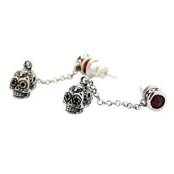 Bikerringshop Sterling Silver Sugar Skull Dangle Earrings 12 Bikerringshop Sterling Silver Sugar Skull Dangle Earrings -Outlet Rings Store silver sugar skull dangle earrings 3