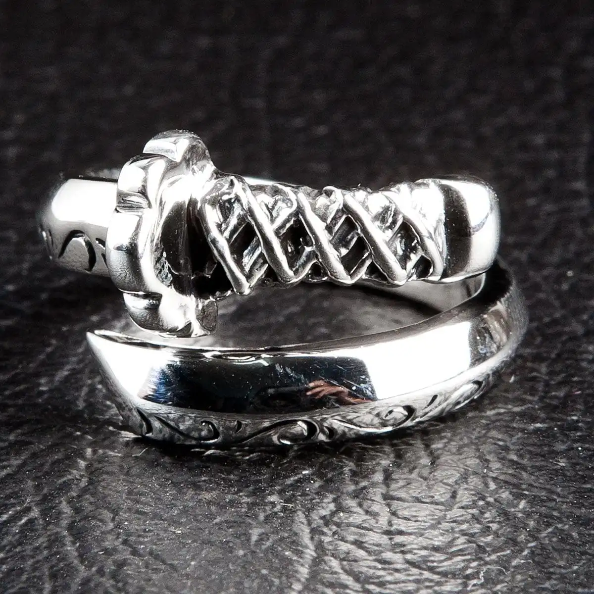 Bikerringshop 925 Sterling Silver Samurai Sword Ring 4 Bikerringshop 925 Sterling Silver Samurai Sword Ring - Image 2