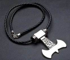 Bikerringshop Sterling Silver Thors Hammer Pendant Necklace